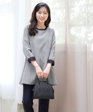 Tiaclasse 【洗える】ツイードチュニック グレー