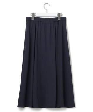23区 【洗える】バックサテンアムンゼン千鳥プリント スカート ネイビー系5