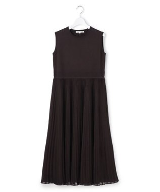 23区 【先行予約】プリーツニット ワンピース ダークブラウン系