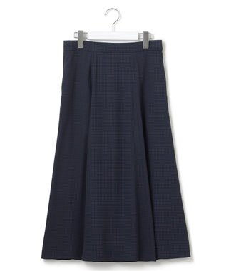 23区 【洗える】バックサテンアムンゼン千鳥プリント スカート ネイビー系5