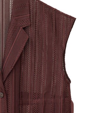 AMERICAN HOLIC 幾何学レースウエストドロストジャケット Chocolat