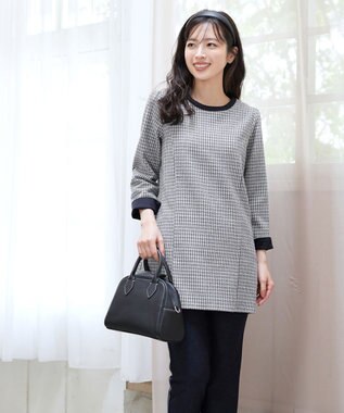 Tiaclasse 【洗える】ツイードチュニック グレー