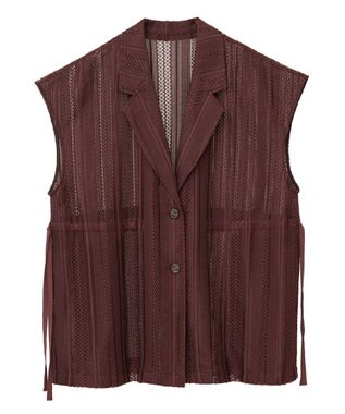 AMERICAN HOLIC 幾何学レースウエストドロストジャケット Chocolat