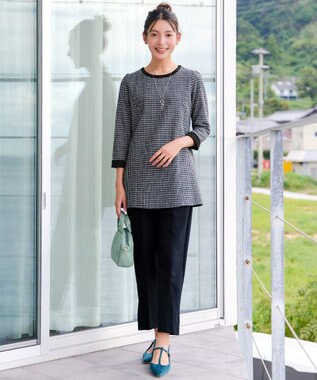 Tiaclasse 【洗える】ツイードチュニック ネイビー