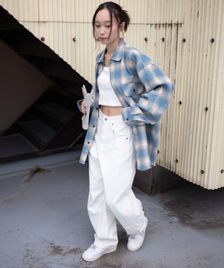 WEGO 【ユニセックス着用ITEM/SMLサイズ展開】チェックネルシャツ 柄6