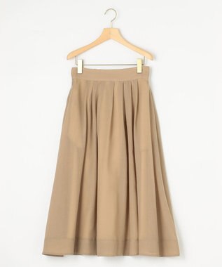 組曲 【洗える・イージーケア】カラーボイル フレアスカート ベージュ系