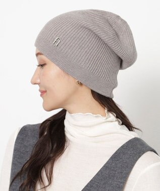 MOONBAT 【WEB限定】FURLA(フルラ)アーチロゴ付き ニット帽 帽子 UVカット 手洗いOK モカブラウン