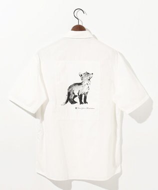 JOSEPH ABBOUD MOUNTAIN 【テーム・ヤルヴィモチーフ】バックデザイン 半袖シャツ ホワイト系