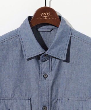 JOSEPH ABBOUD MOUNTAIN 【テーム・ヤルヴィモチーフ】バックデザイン 半袖シャツ ネイビー系