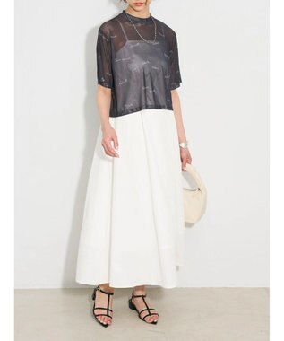 Green Parks ロゴ入りチュールトップス Black