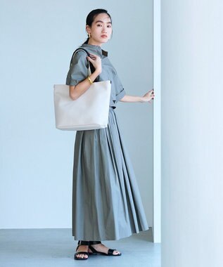 TOPKAPI 【Breath TOPKAPI】SCOTCH GRAIN スコッチグレイン プレーン 2トーンテープ ロングハンドル トートバッグ L クリーム