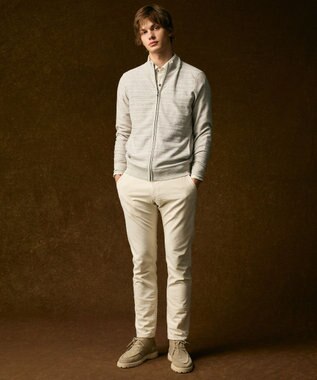 JOSEPH ABBOUD 【キングサイズ・洗える/軽い】シェニールヤーンジャカード ジップ ブルゾン ベージュ系