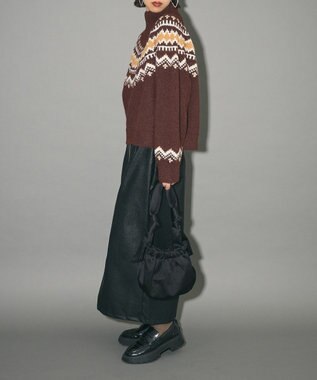 Green Parks ノルディック柄ジャガード織ニット Mocha