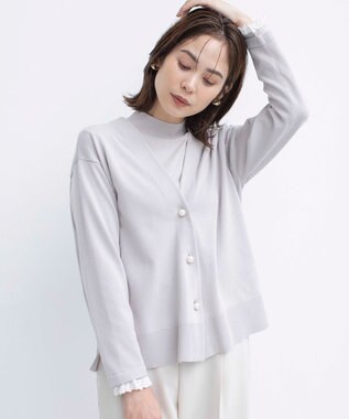 組曲 【2SET・WEB限定】パールボタン配色フリルツイン セット グレージュ系