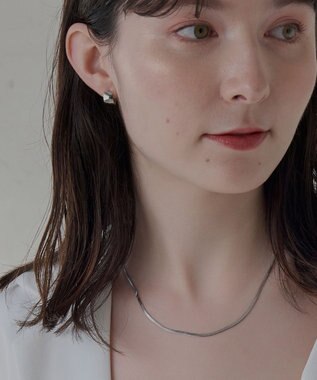 Phoebe 【金属アレルギー対応】ワンタッチワイドフープミニピアス(片耳)/サージカルステンレス シルバー シルバー