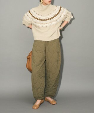 Green Parks ノルディック柄ジャガード織ニット Beige