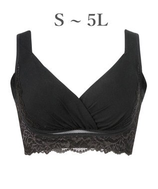 BRADELIS New York 【BRADELIS NewYork peace】綿混キャッチャーカップレースブラ25  ノンワイヤー 補正下着 補整 谷間メイク