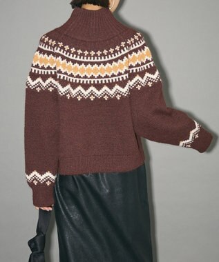 Green Parks ノルディック柄ジャガード織ニット Mocha