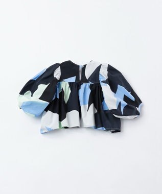 TRICOTE PUZZLE PUFF SLEEVES 32BLUE