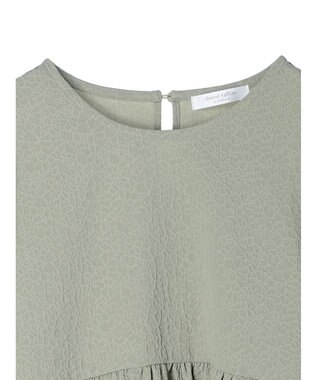 Green Parks ジャガードペプラムブラウス Light Khaki