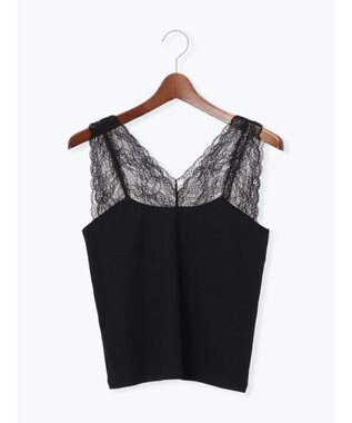 Te chichi 前後2WAYレースネックタンクトップ ブラック