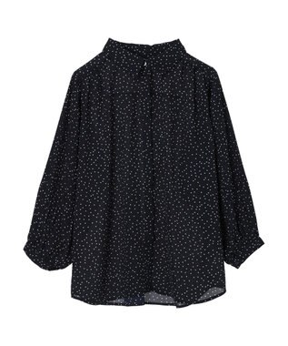 Green Parks 袖プリーツ衿付きブラウス Dot