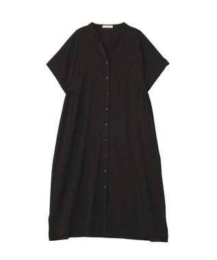 Green Parks 半袖シアースキッパーシャツワンピース Black