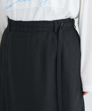 CRAFT STANDARD BOUTIQUE リネンライクラップ風スカート Black