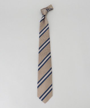 GOTAIRIKU GOTAIRIKU別注【日本製】シルク ネクタイ_レジメンタル ダークブラウン系1