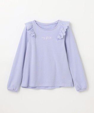 ANY KIDS 肩レース長袖Tシャツ サックス