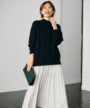 自由区 【カタログ掲載・セットアップ対応】ライトサテンプリーツ スカートⅡ ベージュ×ブラック