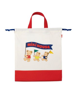 MIKI HOUSE HOT BISCUITS 【ミキハウス】 ミキハウスベア 手紐巾着 赤