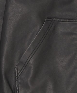 WEGO 【ユニセックス着用ITEM】PUフードブルゾン ブラック