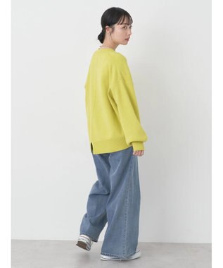 earth music&ecology アンチピリングバックスリットプルオーバー Lime Green