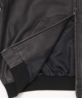 WEGO 【ユニセックス着用ITEM】PUフードブルゾン ブラック