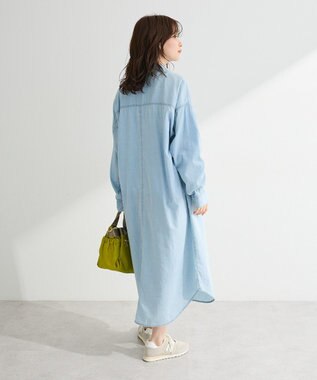 Green Parks シアーデニムシャツワンピース Light Indigo