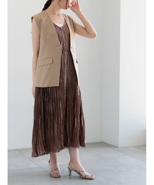 Te chichi 麻調Yカラージレ ベージュ