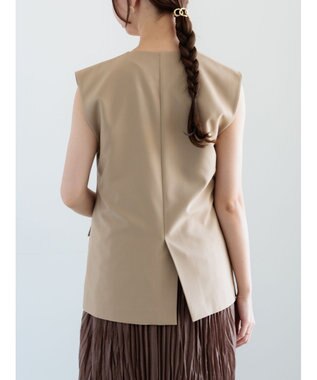 Te chichi 麻調Yカラージレ ベージュ