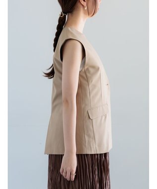 Te chichi 麻調Yカラージレ ベージュ