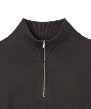 WEGO 【ユニセックス着用ITEM】ミラノリブハーフジッププルオーバー ダークグレー