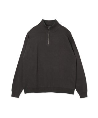 WEGO 【ユニセックス着用ITEM】ミラノリブハーフジッププルオーバー ダークグレー
