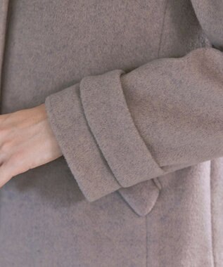 Tiaclasse ウールライクフーデットショートコート モカ