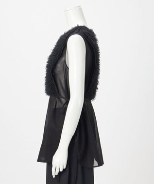 23区 【GOLD LABEL】コットンオーガンジー ジレコンビ ブラウス ブラック系