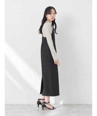 earth music&ecology バックスリットＩラインキャミワンピース Black