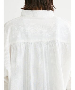 Green Parks インド綿 シアサッカーシャツ Off White