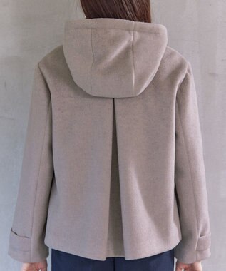 Tiaclasse ウールライクフーデットショートコート モカ