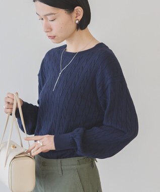 AMERICAN HOLIC バイパチケーブルニットプルオーバー Navy