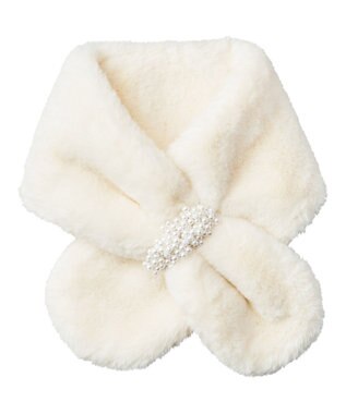 MOONBAT estaa アレンジ ファーマフラー パールループ オフホワイト