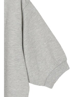 Green Parks ７分袖ラメ裏毛パフプルオーバー Gray Mixture