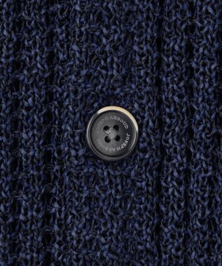 JOSEPH ABBOUD 【エコ素材和紙使用・日本素材】和紙杢メッシュクルーネック ニットジレ ネイビー系